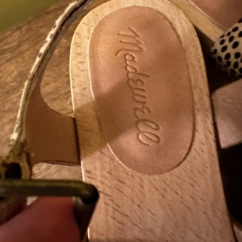 Madewell Tan and Black Cheetah Print Crisscross Sandals - Picture 3 of 5